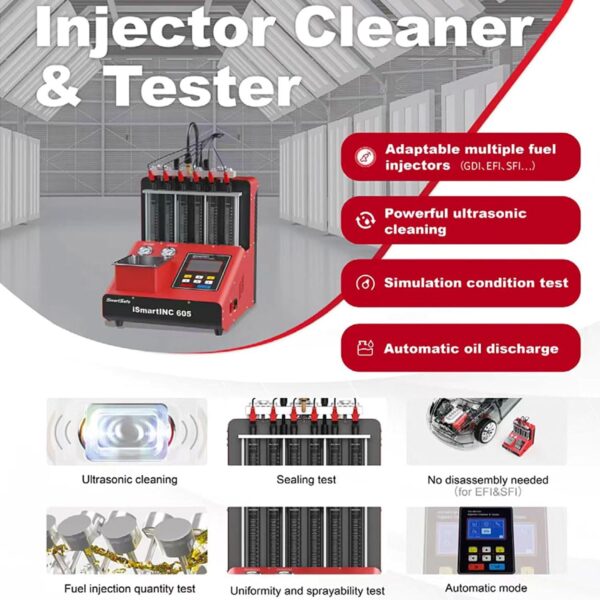 Launch CNC605A Ultrasonic GDI Injector Machine 4/6 Cylinder Fuel Injector Tester CarRadio.ie