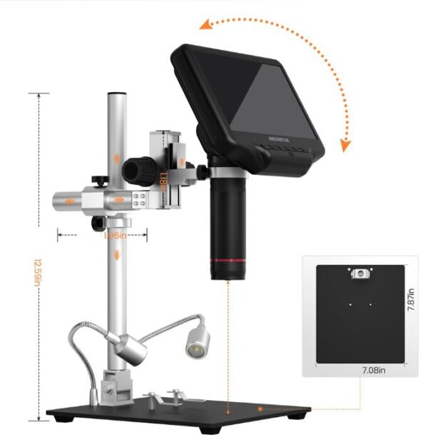 7inch LCD Microscope 4Megapixel Industrial Microscope Digital Electronic Maintenance Magnifying