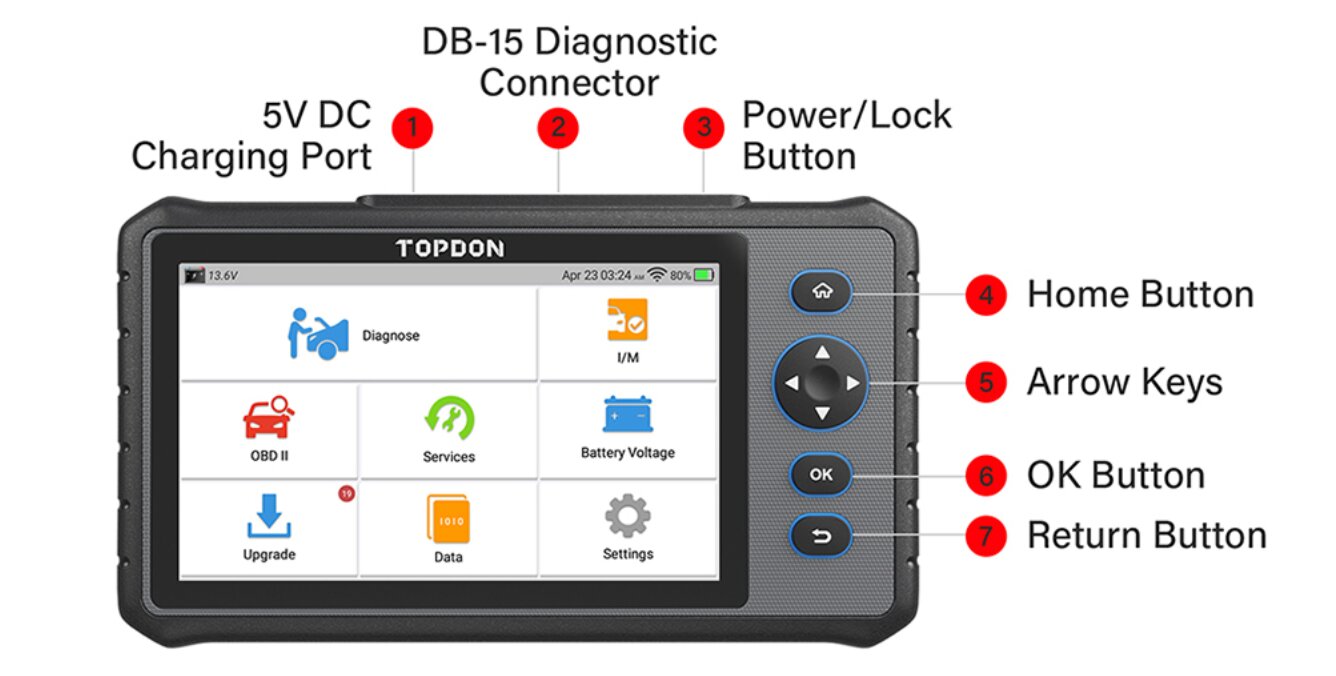 TOPDON Artidiag800 All System Automotive Diagnostic Tool Obd 2 Scanner For Car Code Reader Auto VIN Oil/SAS/DPF/ABS/TPMS Scan Tool