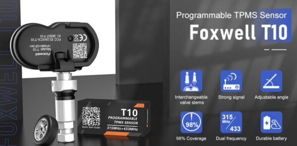 FOXWELL 1 pc T10 Universal Programmable TPMS Sensor Tire Pressure Monitoring Sensor CarRadio.ie
